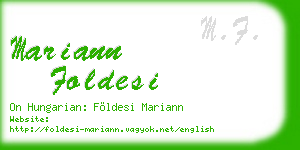 mariann foldesi business card